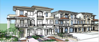 精品西班牙風格古典歐式住宅建筑別墅 帶庭院的SU模型設計圖詳解